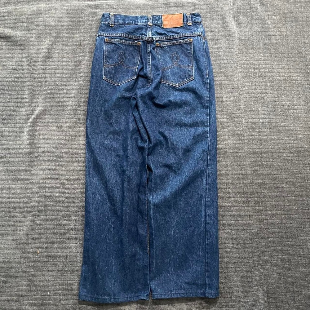 Vintage Ralph Lauren Denim Jeans 80's Leather Patch 29x30 HTF Dark Wash